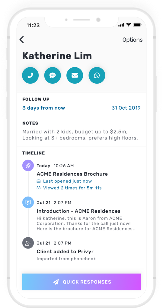 Privyr Device Screenshot